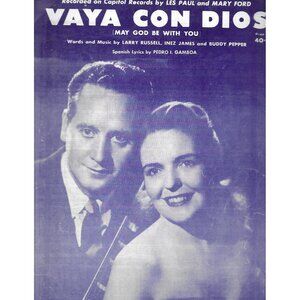 Vaya Con Dios 1953 Sheet Music Les Paul Mary Ford Photo Ardmore